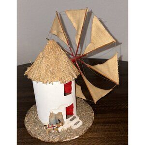 Vintage Handmade Greek Mykonos Cycladic Windmill Sculpture Amphora Petracopoulos